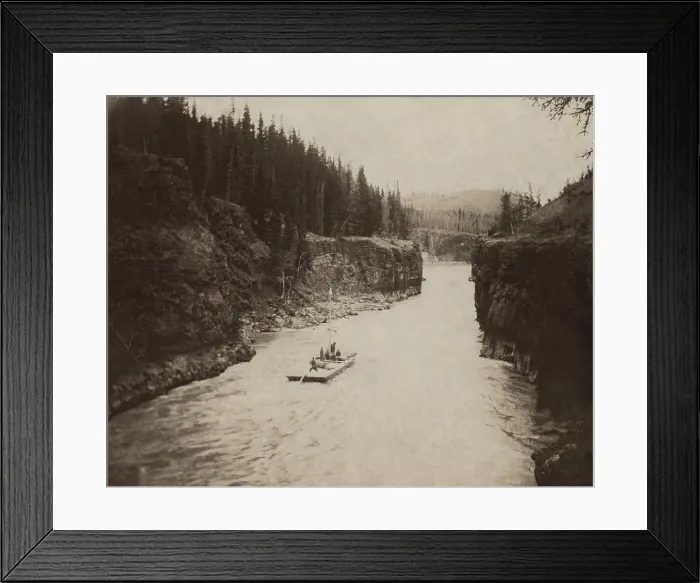 Framed Print : Gold seekers on a scow passing through the Miles Grand Canyon, Lewis River, Yukon Territory, 1897 (BSLOC_2018_3_50)