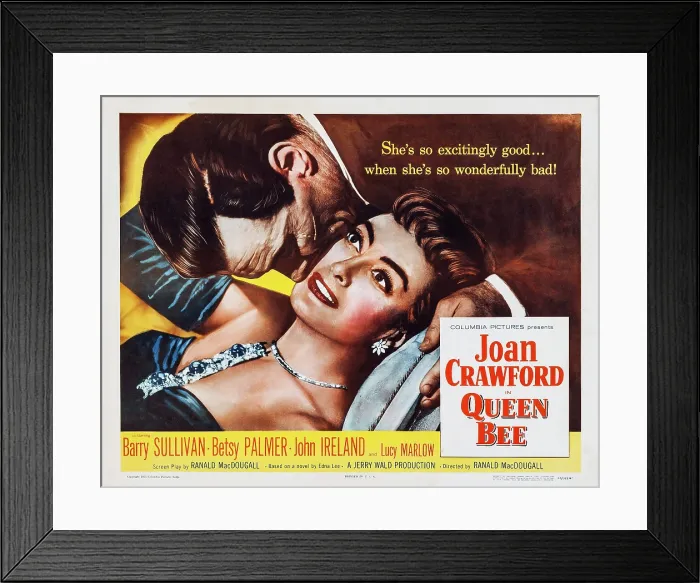 Framed Print : QUEEN BEE, US poster art, Joan Crawford, Barry Sullivan, 1955