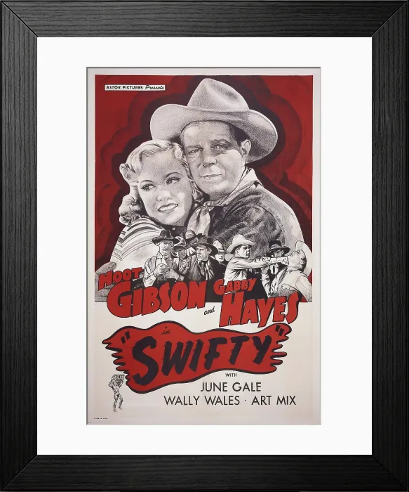 Framed Print : SWIFTY, l-r: June Gale, Hoot Gibson on poster art, 1935 Framed Print : SWIFTY, l-r: June Gale, Hoot Gibson on poster art, 1935