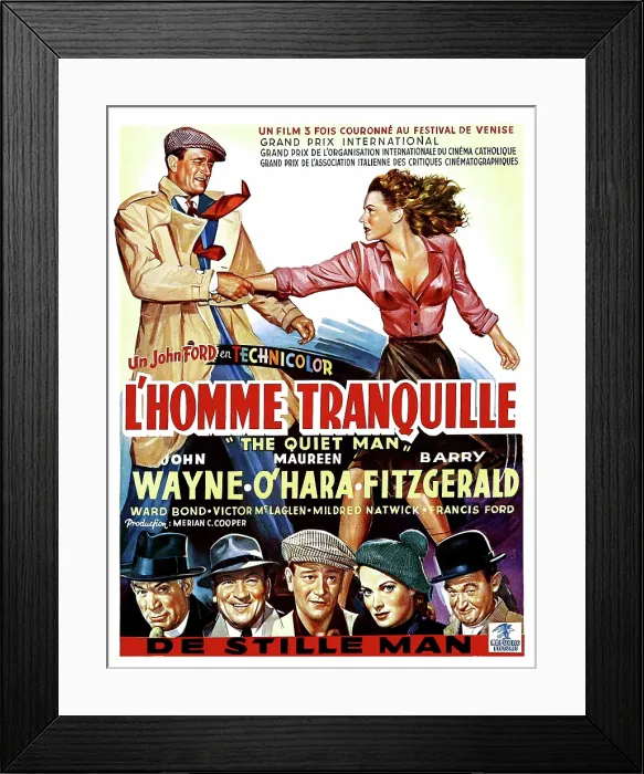 Framed Print : THE QUIET MAN (aka L'HOMME TRANQUILLE), (top, from left): John Wayne, Maureen O'Hara, (bottom, from left): Ward Bond, Victor McLaglen, Barry Fitzgerald Framed Print : THE QUIET MAN (aka L'HOMME TRANQUILLE), (top, from left): John Wayne, Maureen O'Hara, (bottom, from left): Ward Bond, Victor McLaglen, Barry Fitzgerald
