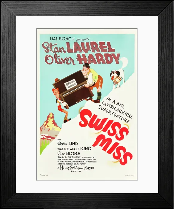 Framed Print : SWISS MISS, l-r: Stan Laurel, Oliver Hardy on US poster art, 1938