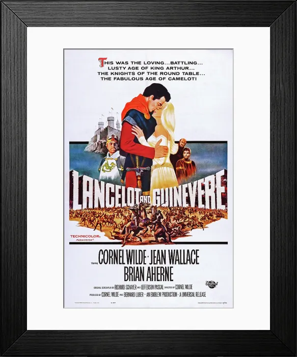 Framed Print : SWORD OF LANCELOT, (aka LANCELOT AND GUINEVERE), US poster art, center: Cornel Wilde, Jean Wallace, 1963 Framed Print : SWORD OF LANCELOT, (aka LANCELOT AND GUINEVERE), US poster art, center: Cornel Wilde, Jean Wallace, 1963