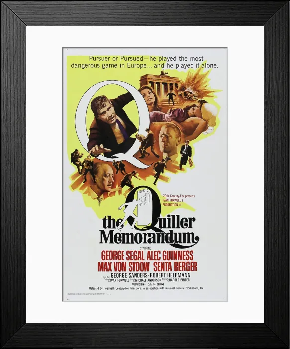 Framed Print : THE QUILLER MEMORANDUM, George Segal, US poster, 1966. TM & Copyright 20th Century Fox / courtesy Everett Collection