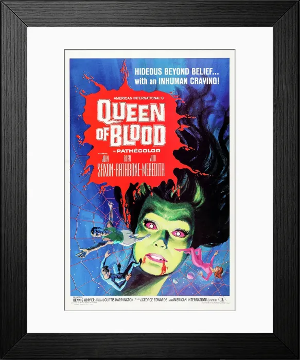 Framed Print : QUEEN OF BLOOD, US poster art, Florence Marley, 1966 Framed Print : QUEEN OF BLOOD, US poster art, Florence Marley, 1966