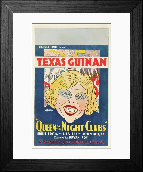 Framed Print : QUEEN OF THE NIGHT CLUBS, Texas Guinan on US poster art, 1929