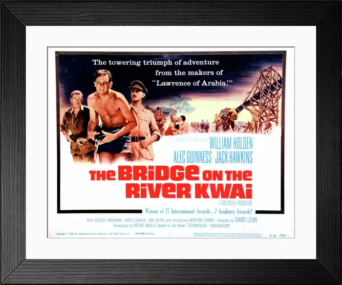 Framed Print : THE BRIDGE ON THE RIVER KWAI, Jack Hawkins, William Holden, Alec Guinness, 1957 Framed Print : THE BRIDGE ON THE RIVER KWAI, Jack Hawkins, William Holden, Alec Guinness, 1957