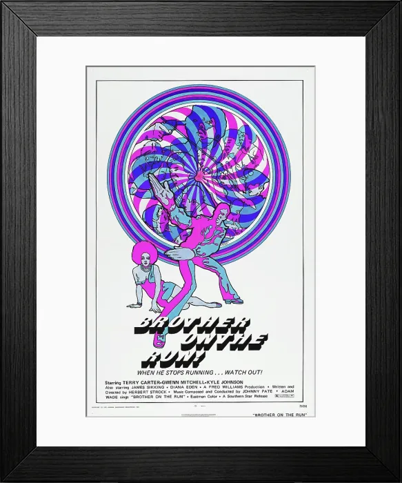 Framed Print : BROTHER ON THE RUN, U.S. poster, 1973 Framed Print : BROTHER ON THE RUN, U.S. poster, 1973