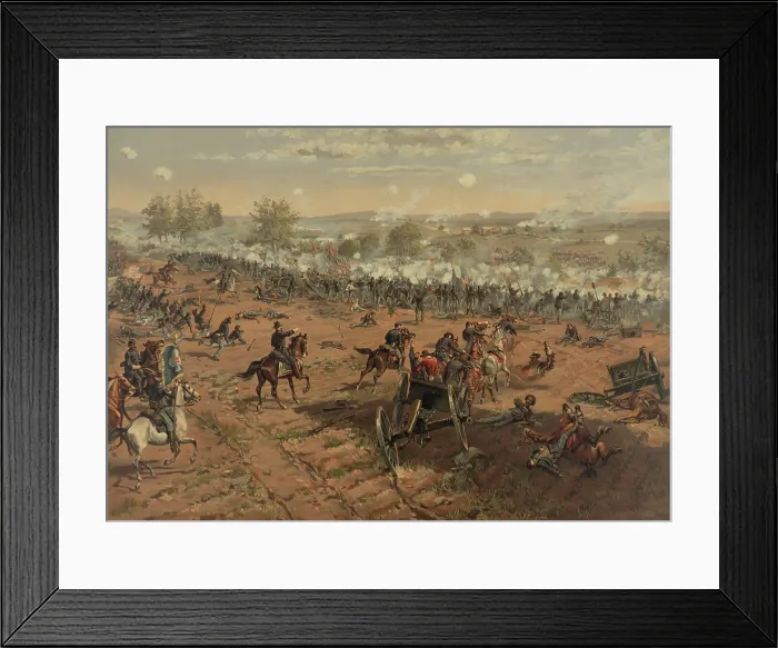Framed Print : US Civil War. Battle of Gettysburg, Pickett's Charge, July 3, 1863. US Civil War, Battle of Gettysburg, July 3, 1863. Gen Winfred S
