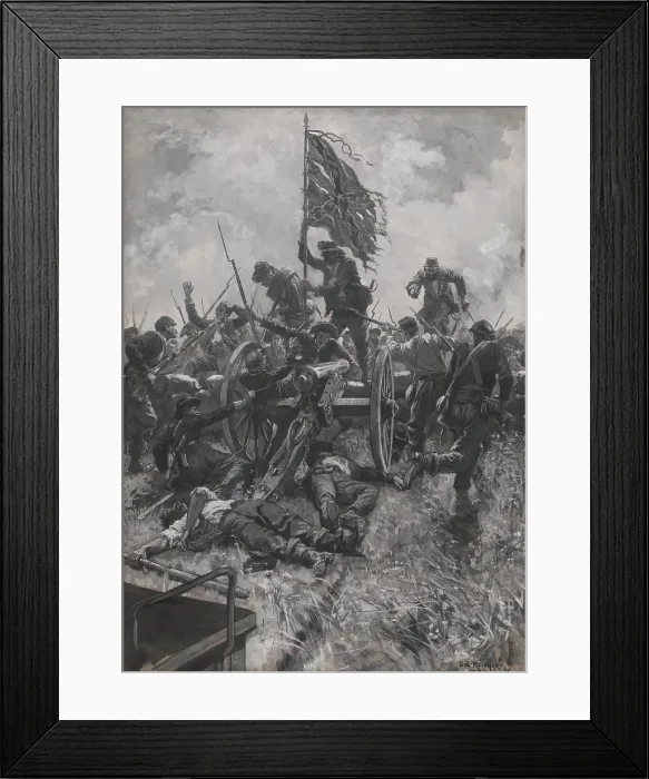 Framed Print : US Civil War. Battle of Gettysburg, Pickets Charge, July 3, 1863. THE HIGH TIDE AT GETTYSBURG, by Charles Stanley Reinhart, 1896