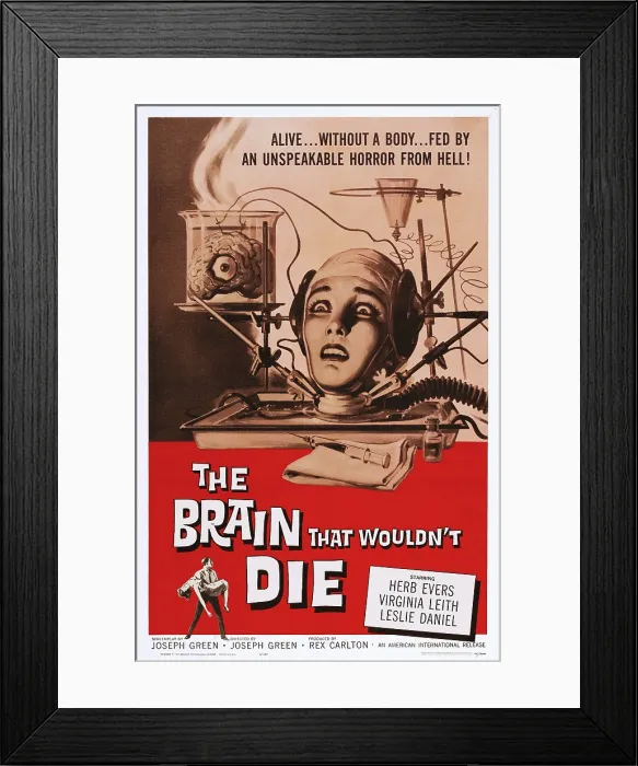 Framed Print : THE BRAIN THAT WOULDN'T DIE, US poster art, Virginia Leith, 1962