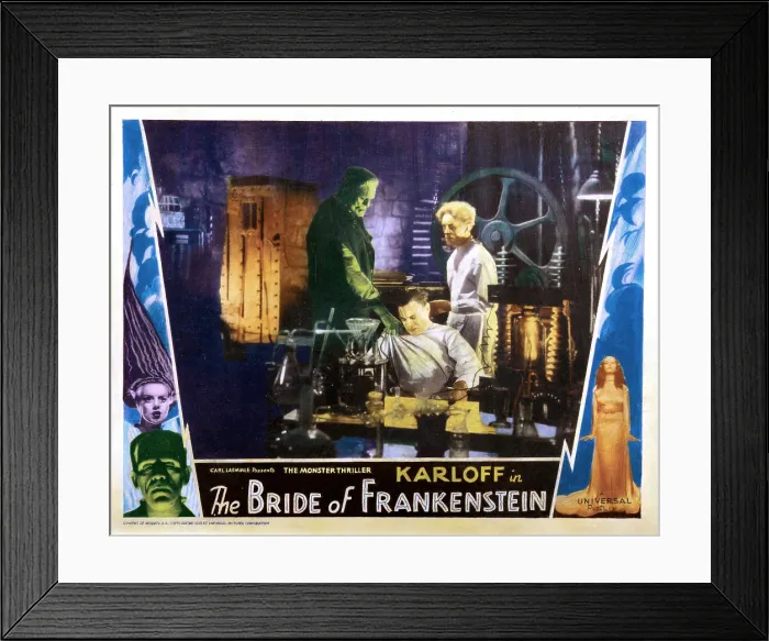 Framed Print : BRIDE OF FRANKENSTEIN, US lobbycard, Boris Karloff, Colin Clive, Ernest Thesiger, 1935 Framed Print : BRIDE OF FRANKENSTEIN, US lobbycard, Boris Karloff, Colin Clive, Ernest Thesiger, 1935