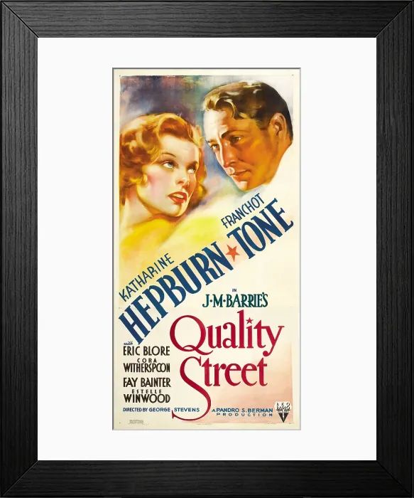 Framed Print : QUALITY STREET, from left: Katharine Hepburn, Franchot Tone, 1937