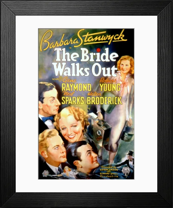 Framed Print : THE BRIDE WALKS OUT, Ned Sparks, Helen Broderick, Gene Raymond, Robert Young, Barbara Stanwyck, 1936 Framed Print : THE BRIDE WALKS OUT, Ned Sparks, Helen Broderick, Gene Raymond, Robert Young, Barbara Stanwyck, 1936