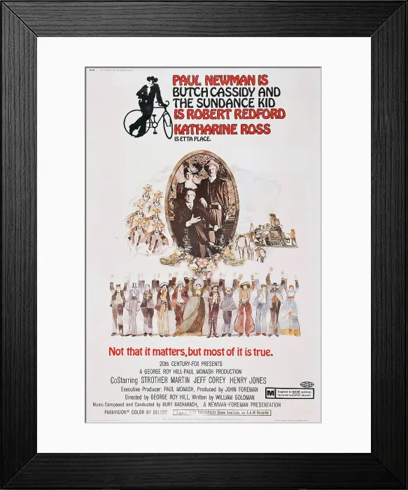 Framed Print : BUTCH CASSIDY AND THE SUNDANCE KID, US poster art, from left: Katharine Ross, Paul Newman, Robert Redford, 1969. TM and Copyright 20th Century Fox Film Corp. All rights reserved Framed Print : BUTCH CASSIDY AND THE SUNDANCE KID, US poster art, from left: Katharine Ross, Paul Newman, Robert Redford, 1969. TM and Copyright 20th Century Fox Film Corp. All rights reserved