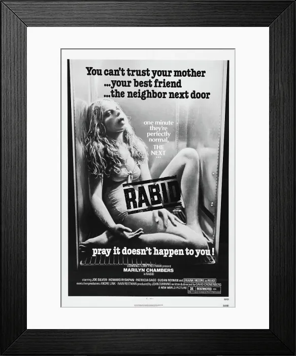 Framed Print : RABID, US poster, Marilyn Chambers, 1977