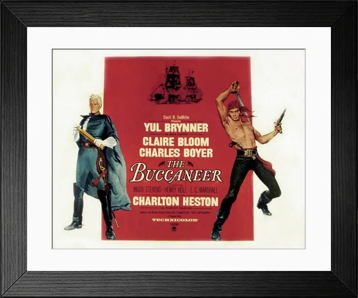 Framed Print : THE BUCCANEER, Charlton Heston, Yul Brynner, 1958