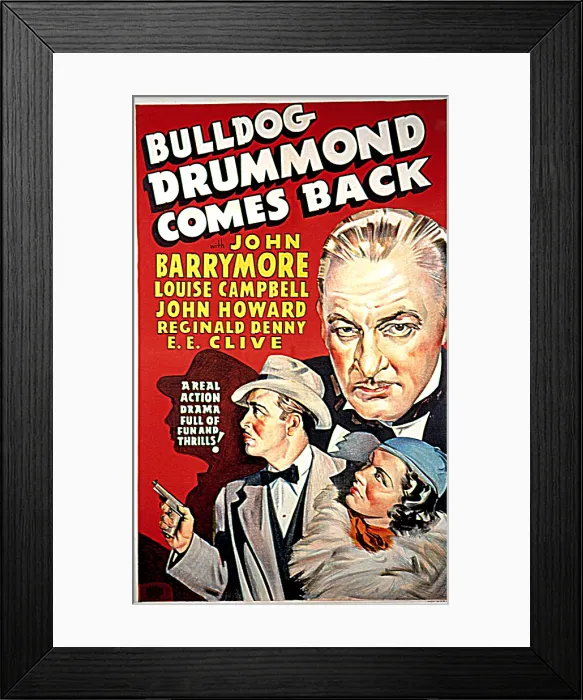 Framed Print : BULLDOG DRUMMOND COMES BACK, John Howard, Louise Campbell, John Barrymore, 1937