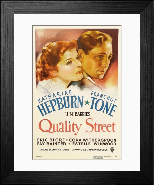 Framed Print : QUALITY STREET, from left: Katharine Hepburn, Franchot Tone, 1937