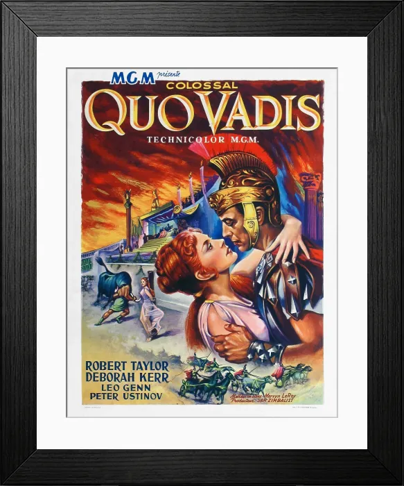 Framed Print : QUO VADIS, from left: Deborah Kerr, Robert Taylor, 1951