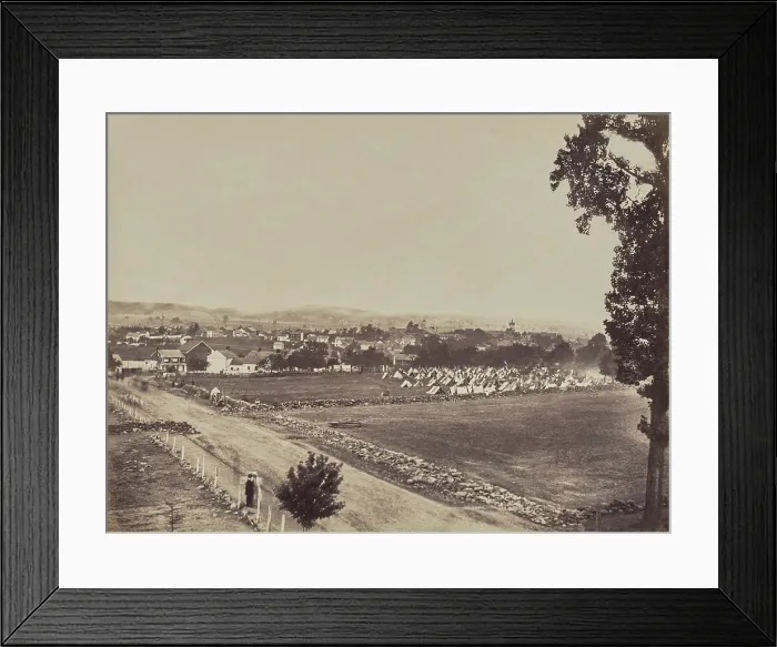 Framed Print : US Civil War. Battle of Gettysburg, July 1-3, 1863. View of the town of Gettysburg after the battle Framed Print : US Civil War. Battle of Gettysburg, July 1-3, 1863. View of the town of Gettysburg after the battle