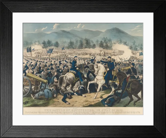Framed Print : US Civil War. Battle of Gettysburg, July 1-3, 1863 Framed Print : US Civil War. Battle of Gettysburg, July 1-3, 1863