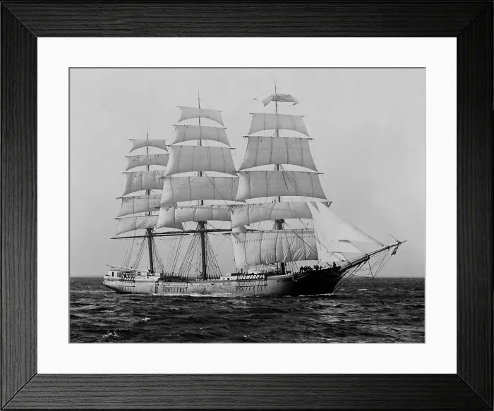 Framed Print : American clipper ship St. David in 1906. She was built in 1877, at the end of the sailing ship era, by John McDonald of Bath, Maine Framed Print : American clipper ship St. David in 1906. She was built in 1877, at the end of the sailing ship era, by John McDonald of Bath, Maine