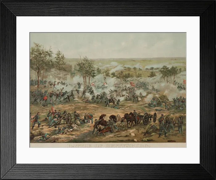 Framed Print : US Civil War. Battle of Gettysburg, July 3, 1863. This scene is roughly copied from Paul Philippoteaux's Gettysburg cyclorama Framed Print : US Civil War. Battle of Gettysburg, July 3, 1863. This scene is roughly copied from Paul Philippoteaux's Gettysburg cyclorama