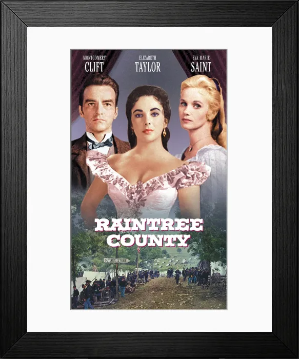 Framed Print : RAINTREE COUNTY, Montgomery Clift, Elizabeth Taylor, Eva Marie Saint, 1957 Framed Print : RAINTREE COUNTY, Montgomery Clift, Elizabeth Taylor, Eva Marie Saint, 1957