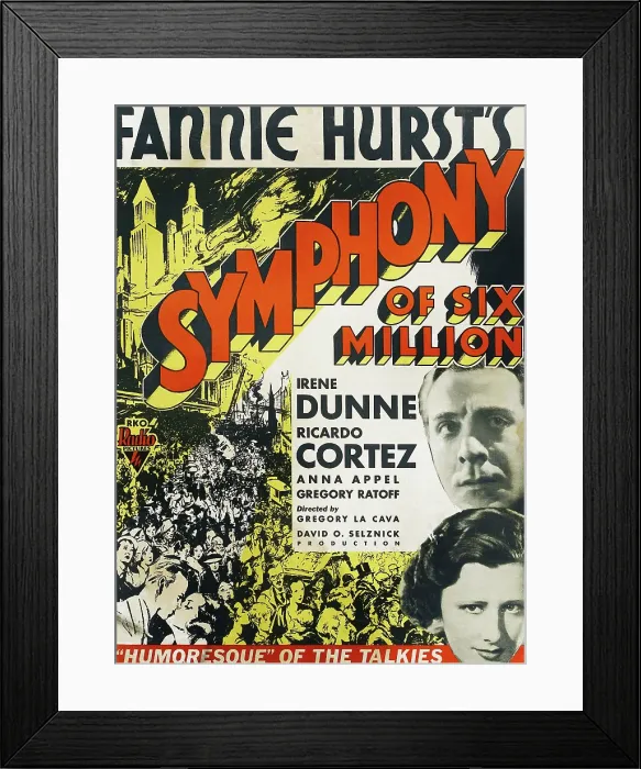 Framed Print : SYMPHONY OF SIX MILLION, US poster art, from top: RIchard Dix, Irene Dunne, 1932 Framed Print : SYMPHONY OF SIX MILLION, US poster art, from top: RIchard Dix, Irene Dunne, 1932