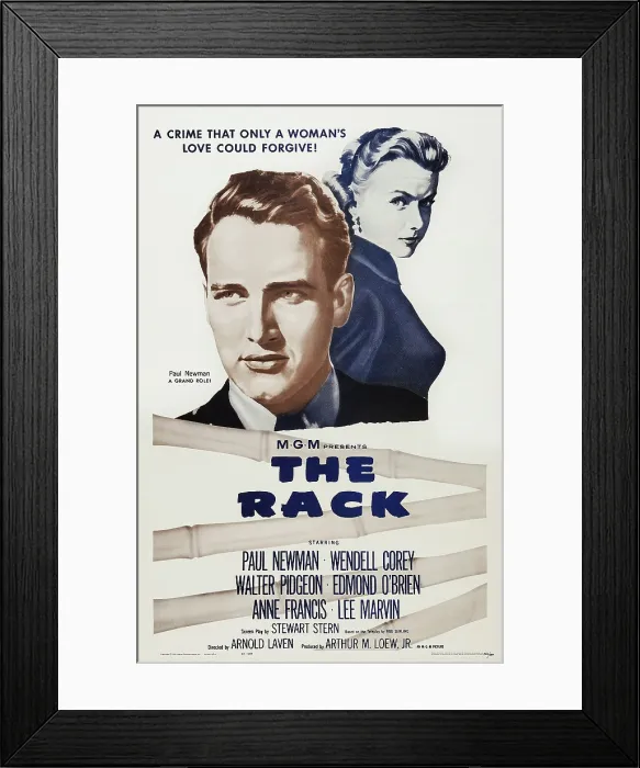 Framed Print : THE RACK, US poster art, from left: Paul Newman, Anne Francis, 1956