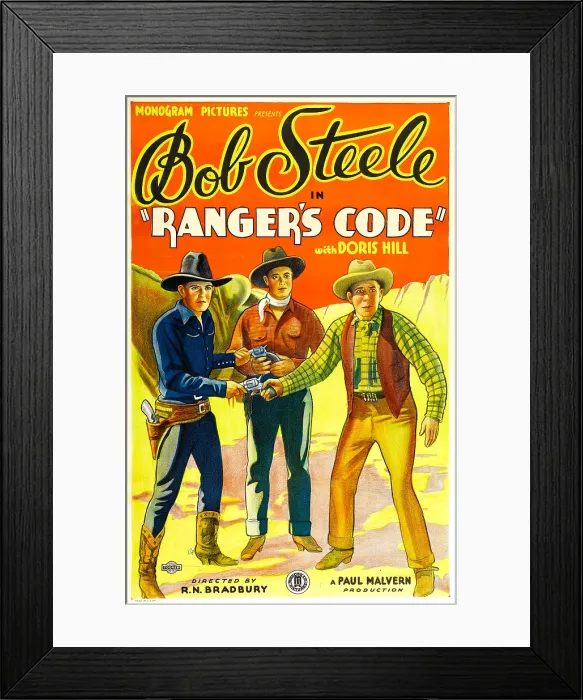 Framed Print : RANGER'S CODE, left: Bob Steele, 1933