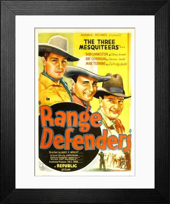 Framed Print : RANGE DEFENDERS, from left: Bob Livingston, Ray Corrigan, Max Terhune, 1937 Framed Print : RANGE DEFENDERS, from left: Bob Livingston, Ray Corrigan, Max Terhune, 1937