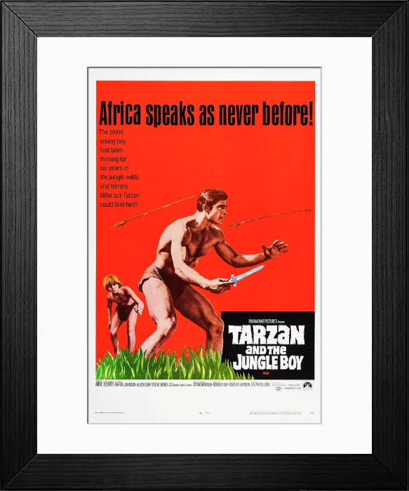 Framed Print : TARZAN AND THE JUNGLE BOY, US poster art, from left: Ron Gans, Mike Henry, 1968