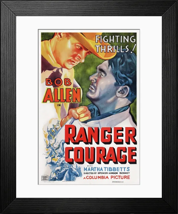 Framed Print : RANGER COURAGE, US poster art, top left: Bob Allen, 1937