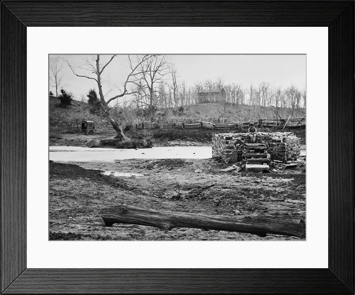 Framed Print : Sudley Ford on Bull Run River in March 1862, 8 months after the First Battle of Bull Run (First Manassas). General Irving McDowell crossed Bull Run here on July 21, 1861
