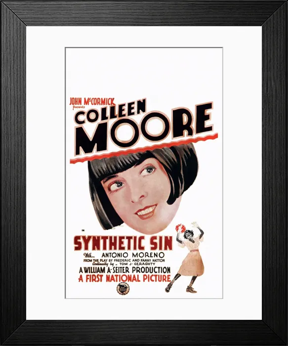 Framed Print : SYNTHETIC SIN, window card, Colleen Moore, 1929
