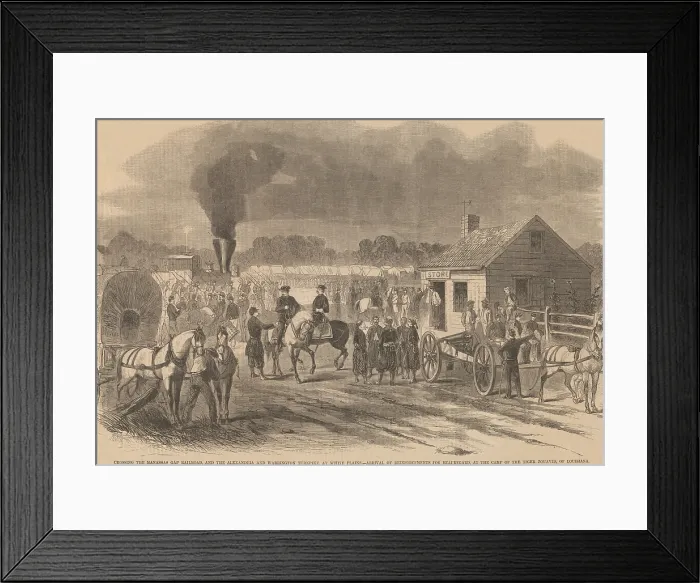 Framed Print : First Battle of Bull Run, (First Manassas), July 21, 1861. Confederate Army of the Shenandoah arriving by railroad to join the fight at Bull Run Framed Print : First Battle of Bull Run, (First Manassas), July 21, 1861. Confederate Army of the Shenandoah arriving by railroad to join the fight at Bull Run