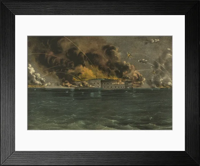 Framed Print : Bombardment of Fort Sumter, Charleston Harbor, on the 12th & 13th of April, 1861