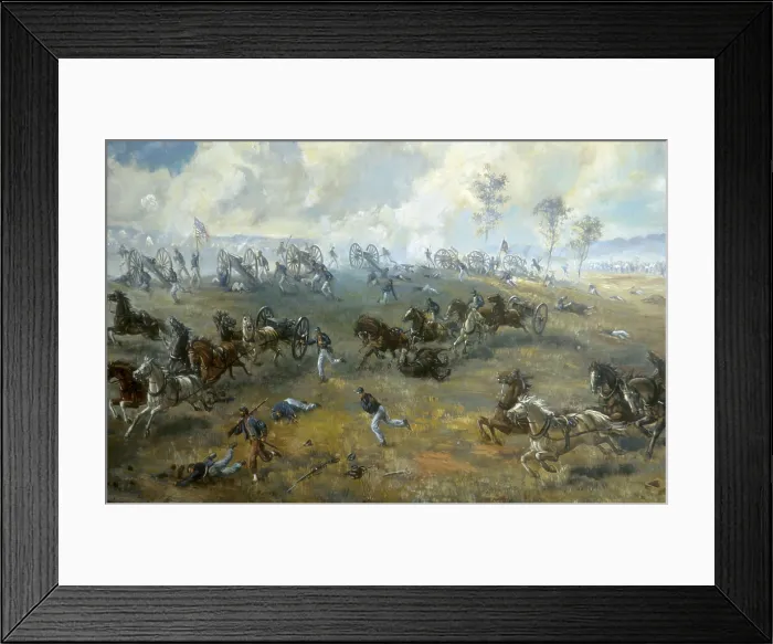 Framed Print : First Battle of Bull Run, (First Manassas), July 21, 1861. Capture of Ricketts Battery by Confederates on Henry House Hill at around 3 PM. After Union Gen Framed Print : First Battle of Bull Run, (First Manassas), July 21, 1861. Capture of Ricketts Battery by Confederates on Henry House Hill at around 3 PM. After Union Gen