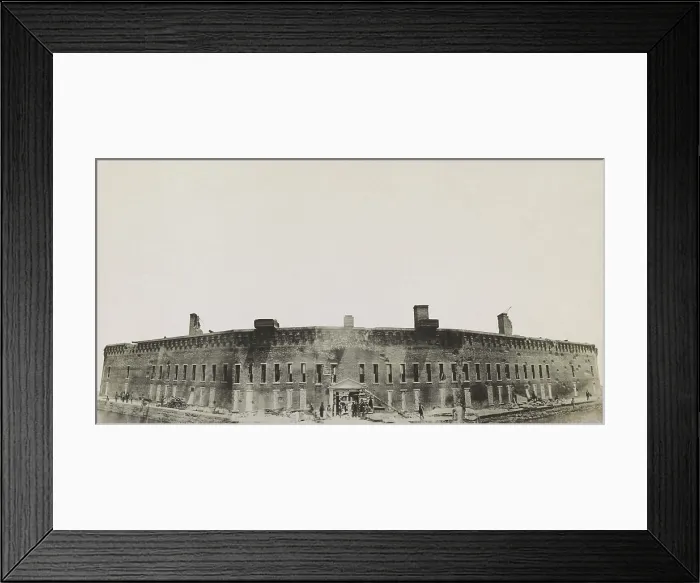 Framed Print : Panoramic photo of Ft. Sumter after its surrender and April 14, 1861 evacuation by Major Robert Anderson