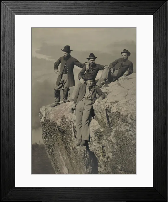 Framed Print : Private Henry McCollum with fellow soldiers of 78th Pennsylvania Infantry Regiment on Lookout Mountain. After the Chattanooga Campaign of Sept.-Nov