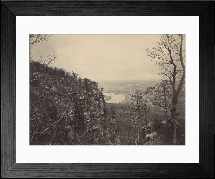 Framed Print : Chattanooga Valley from Lookout Mountain. This view with the winding Tennessee River was photographed by George Barnard in the 1860s (BSLOC_2018_9_66) Framed Print : Chattanooga Valley from Lookout Mountain. This view with the winding Tennessee River was photographed by George Barnard in the 1860s (BSLOC_2018_9_66)