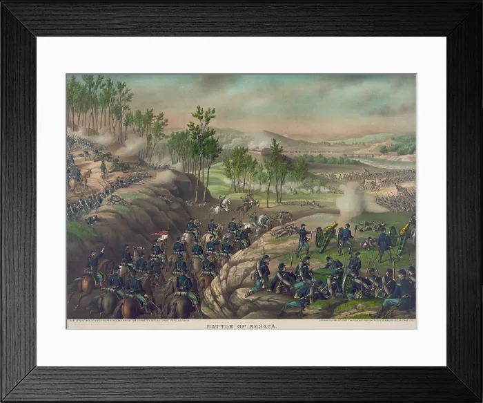 Framed Print : US Civil War. Atlanta Campaign, May 7- Sept. 2, 1864. Battle of Resaca, May 13-16, 1864, began as a Union attempt to cut the supply line of the Confederate Army led by Gen