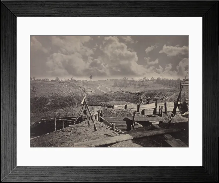Framed Print : US Civil War. Atlanta Campaign, May 7- Sept. 2, 1864. Abandoned Confederate defenses near Atlanta after the city was captured by Union army