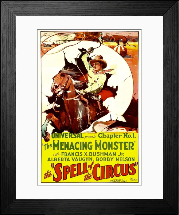 Framed Print : THE SPELL OF THE CIRCUS, Francis X. Bushman, Jr. in Chapter No. 1: The Menacing Monster, 1931 Framed Print : THE SPELL OF THE CIRCUS, Francis X. Bushman, Jr. in Chapter No. 1: The Menacing Monster, 1931