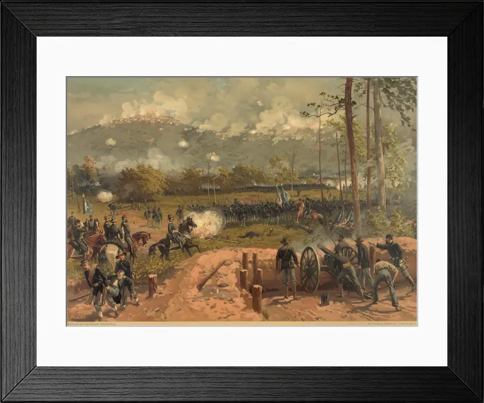 Framed Print : US Civil War. Atlanta Campaign, May 7- Sept. 2, 1864. After the Battle of Kennesaw Mountain on June 27th, Union XXII Corps, led by Gen Framed Print : US Civil War. Atlanta Campaign, May 7- Sept. 2, 1864. After the Battle of Kennesaw Mountain on June 27th, Union XXII Corps, led by Gen
