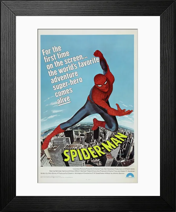 Framed Print : SPIDER-MAN, US poster art, Nicholas Hammond, 1977. Columbia Pictures / courtesy Everett Collection
