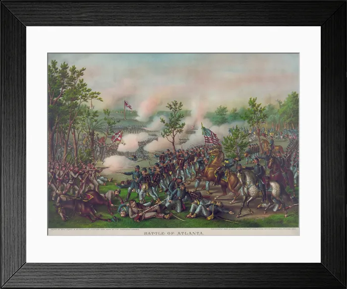 Framed Print : US Civil War. Atlanta Campaign, May 7- Sept. 2, 1864. Battle of Atlanta, July 22, 1864. Union Gen