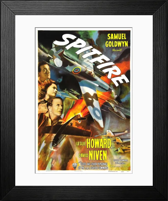 Framed Print : SPITFIRE, (aka THE FIRST OF THE FEW), US poster, from top: David Niven, Rosamund John, Leslie Howard, 1942