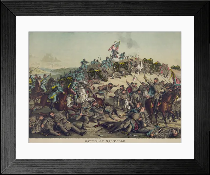 Framed Print : US Civil War, Battle of Nashville, Dec. 15-16, 1864. Hood began the battle with less than 30, 000 troops, against the Union's 55, 000 Framed Print : US Civil War, Battle of Nashville, Dec. 15-16, 1864. Hood began the battle with less than 30, 000 troops, against the Union's 55, 000